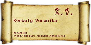 Korbely Veronika névjegykártya
